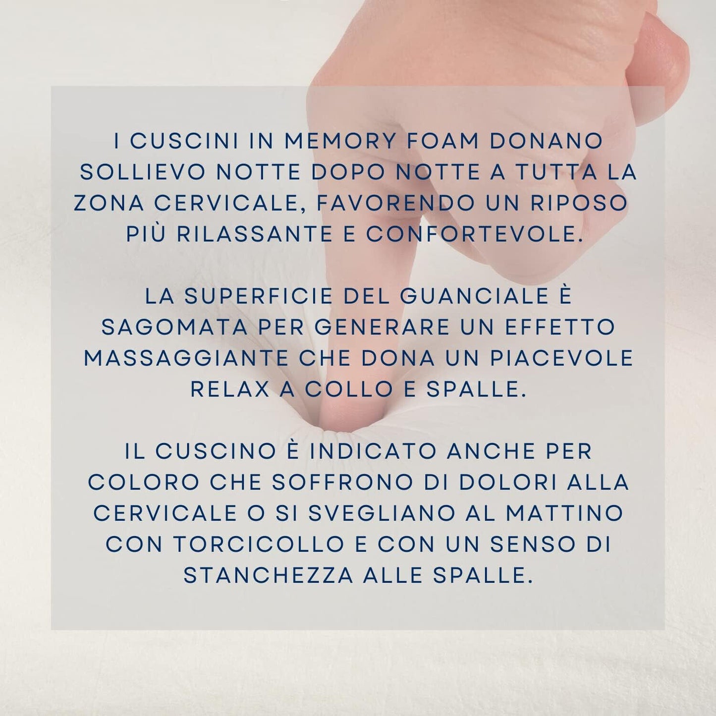 Cuscino Memory Foam Modello Saponetta Cuscino Letto Memory Ergonomici Ortopedico