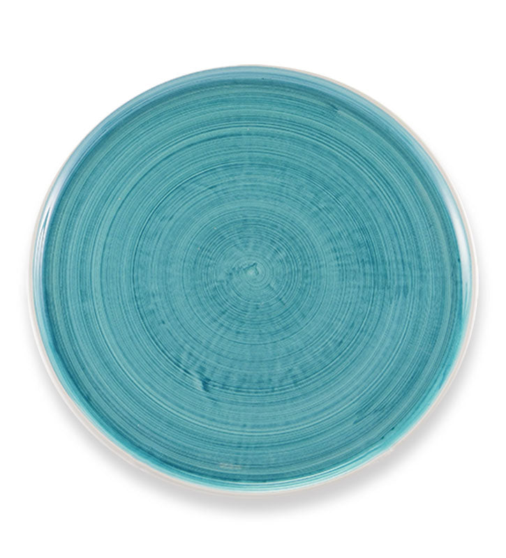 piatto fondo ,ceramica siciliana, artigianale, colore blu mare