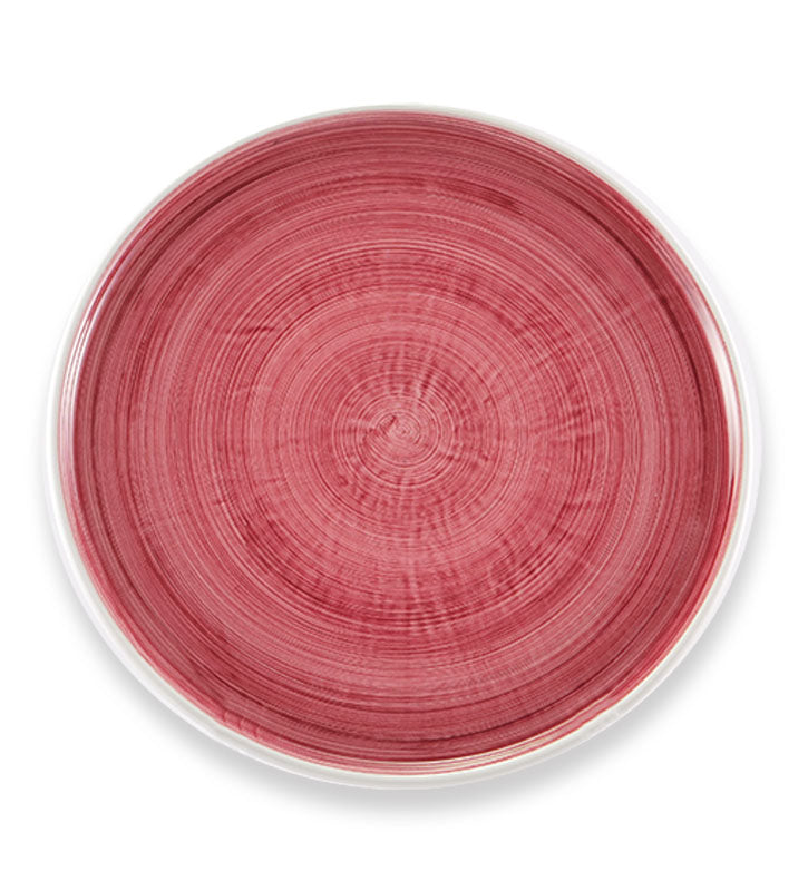 piatto piano, ceramica siciliana, artigianale, colore bordeaux