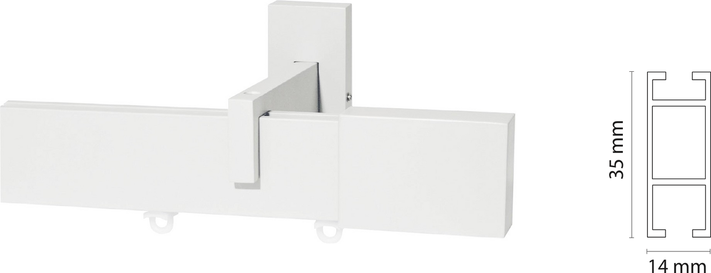 PIATTO PLATINO Ø 35mm, bastone tenda, moderno, sistema a onda