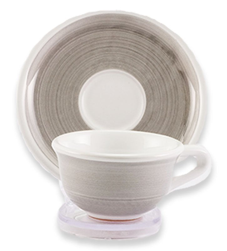 Tazzina Caffè + Piattino, ceramica siciliana, artigianale , colore grigio