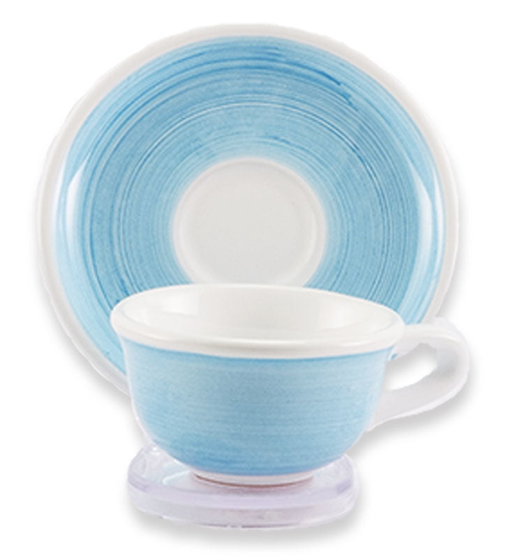 Tazzina Caffè + piattino ,ceramica siciliana, artigianale , colore turchese