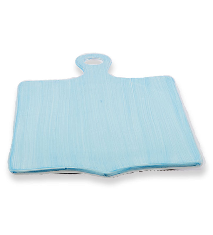 tagliere rettangolare , ceramica siciliana, artigianale , colore turchese
