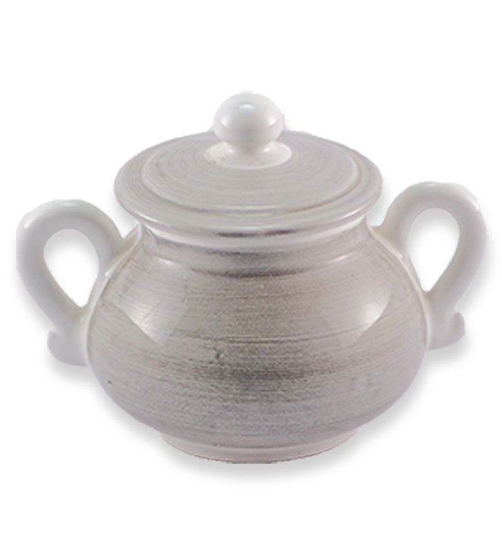 zuccheriera , ceramica siciliana, artigianale , colore grigio