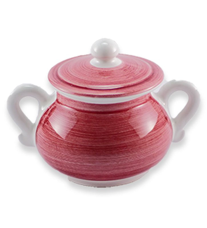zuccheriera , ceramica siciliana , artigianale, colore bordeaux