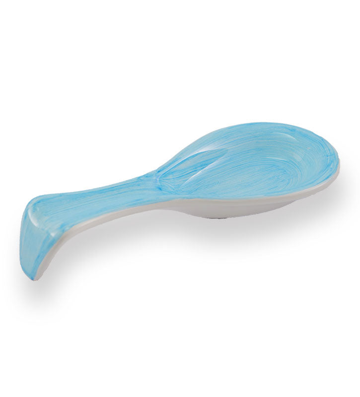 poggia mestolo , ceramica siciliana, artigianale , colore turchese