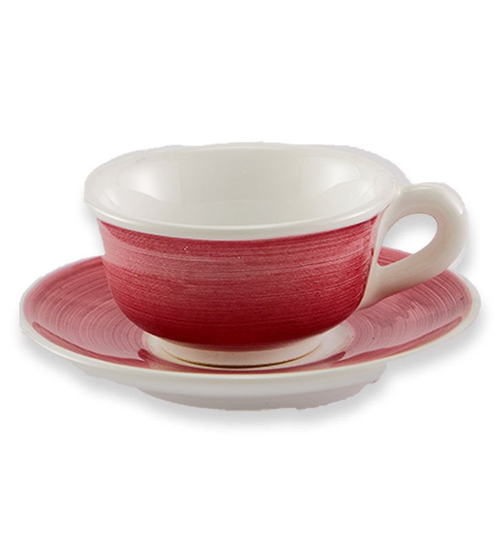 Tazza Thè + Piattino, ceramica siciliana , artigianale, colore brdeaux