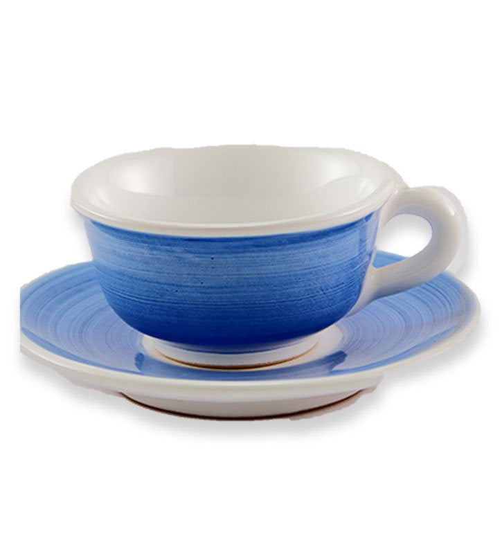 Tazza Thè + Piattino, ceramica siciliana, artigianale , colore blu antico