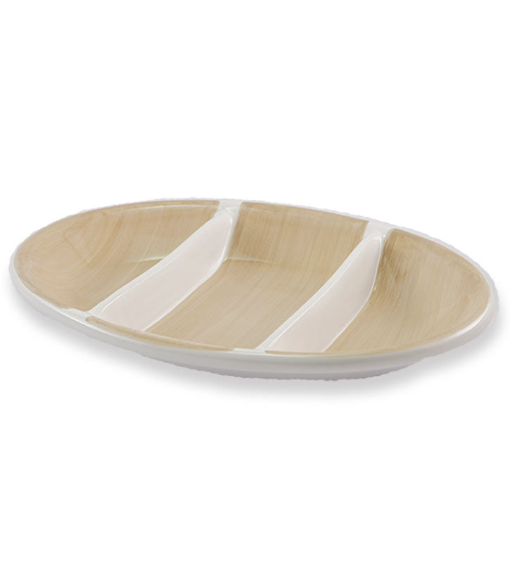 antipastiera ovale, ceramica siciliana, artigianale, colore beige