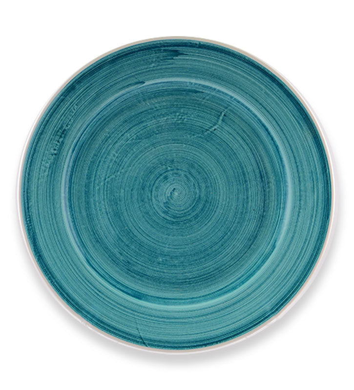 piatto pizza , ceramica siciliana, artigianale , colore blu mare