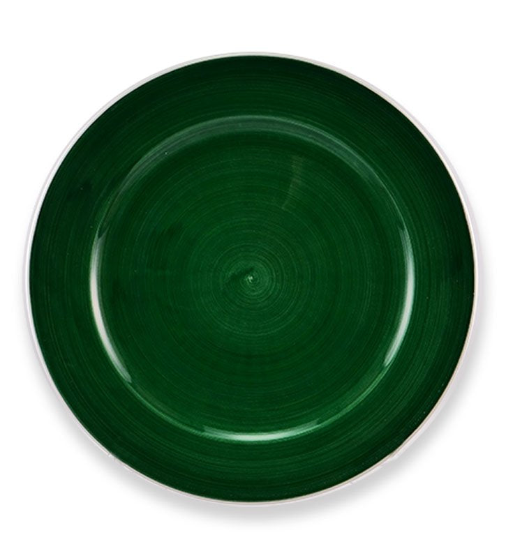 piatto frutta ,ceramica siciliana, artigianale, colore verde smeraldo