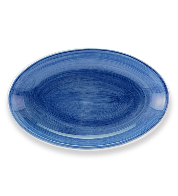 vassoio ovale , ceramica siciliana, artigianale , colore blu antico