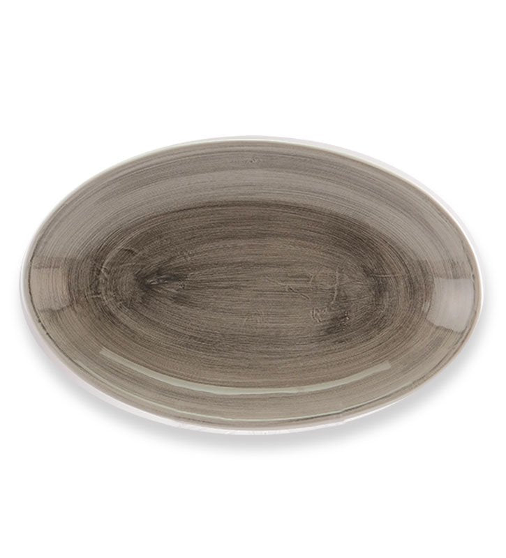 vassoio ovale, ceramica siciliana, artigianale, colore grigio