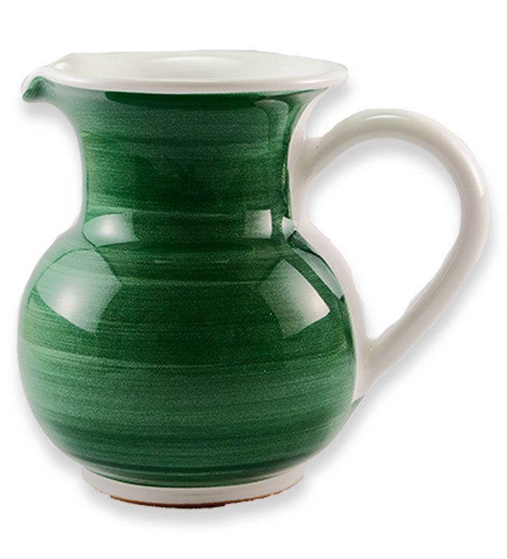 boccale , ceramica siciliana, artigianale , colore verde smeraldo