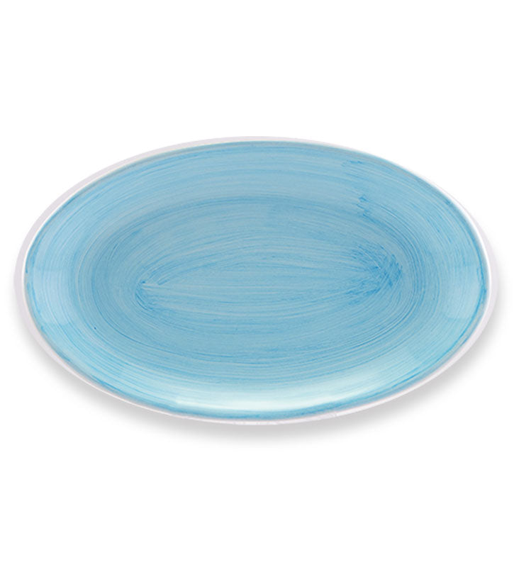vassoio ovale, ceramica siciliana, artigianale, colore turchese