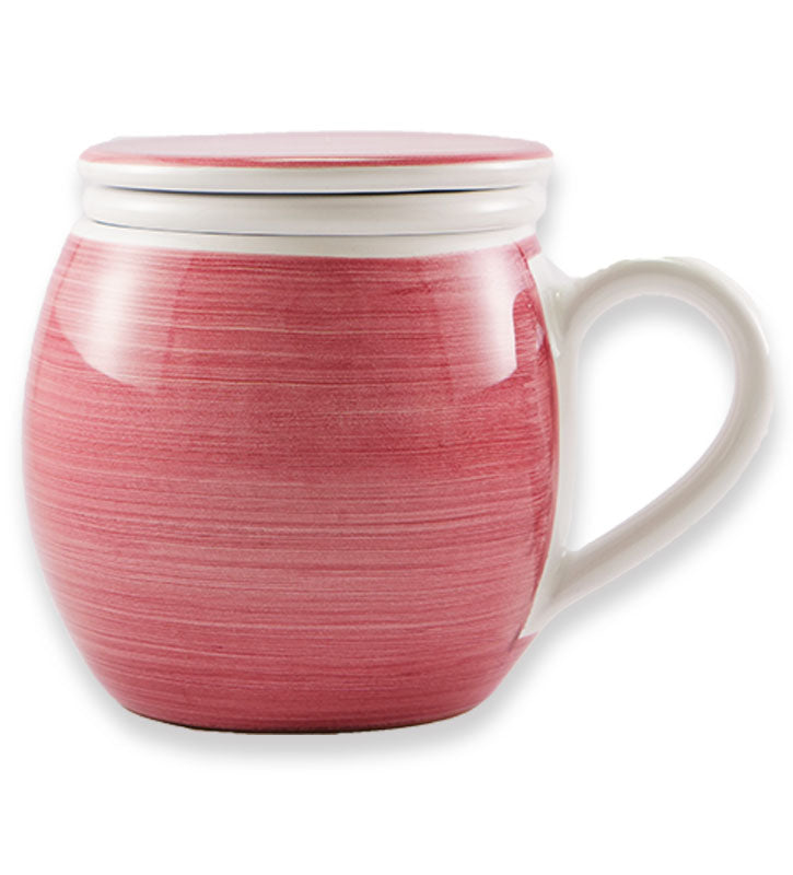 Tisaniera ceramica siciliana , artigianale, colore bordeaux
