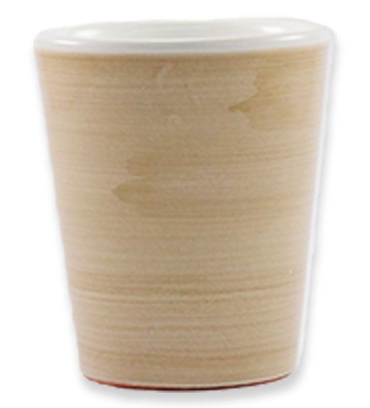 Bicchiere Conico, ceramica siciliana, artigianale , colore beige