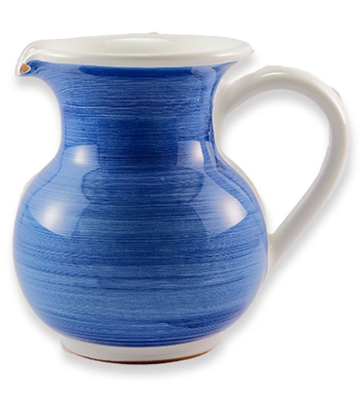 boccale , ceramica siciliana, artigianale , colore blu antico