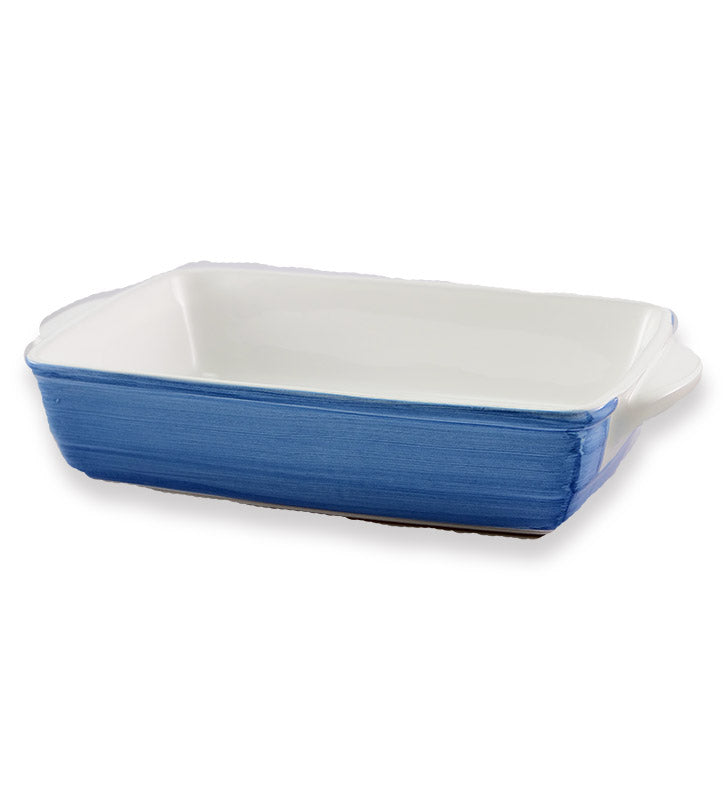 pirofila da forno , ceramica siciliana, artigianale , colore blu antico