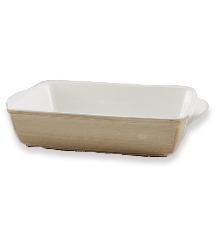 Pirofila da forno, ceramica siciliana, artigianale , colore beige