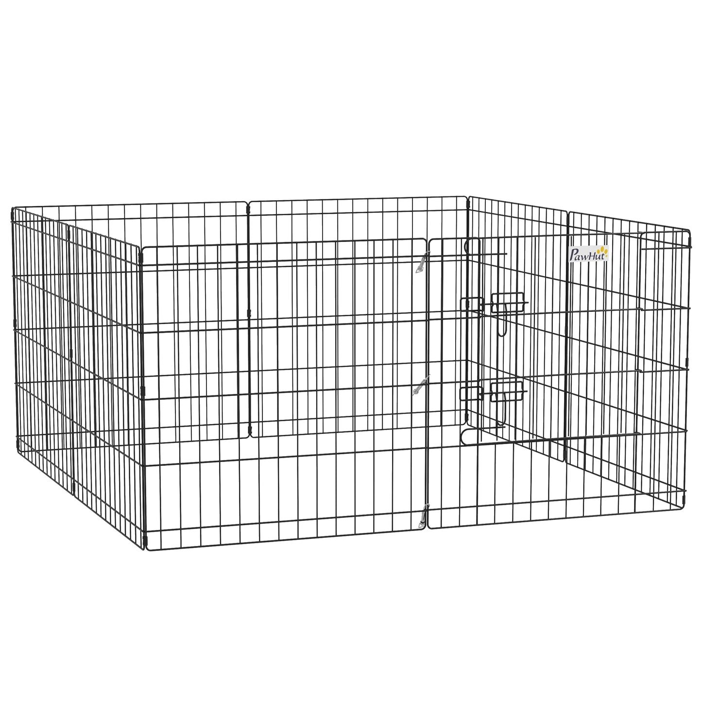 PawHut playpark Dogs 8 panels 61x61 cm folding Metal with door