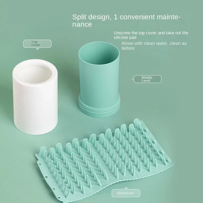 Tazza per lavatrice per piedi per animali domestici Tazza per piedi morbida in silicone Secchio per la pulizia dei piedi per gatti Tazza per la pulizia delle zampe del cane Detergente per lavaggio rapido dei piedi manuale Piscina per cani