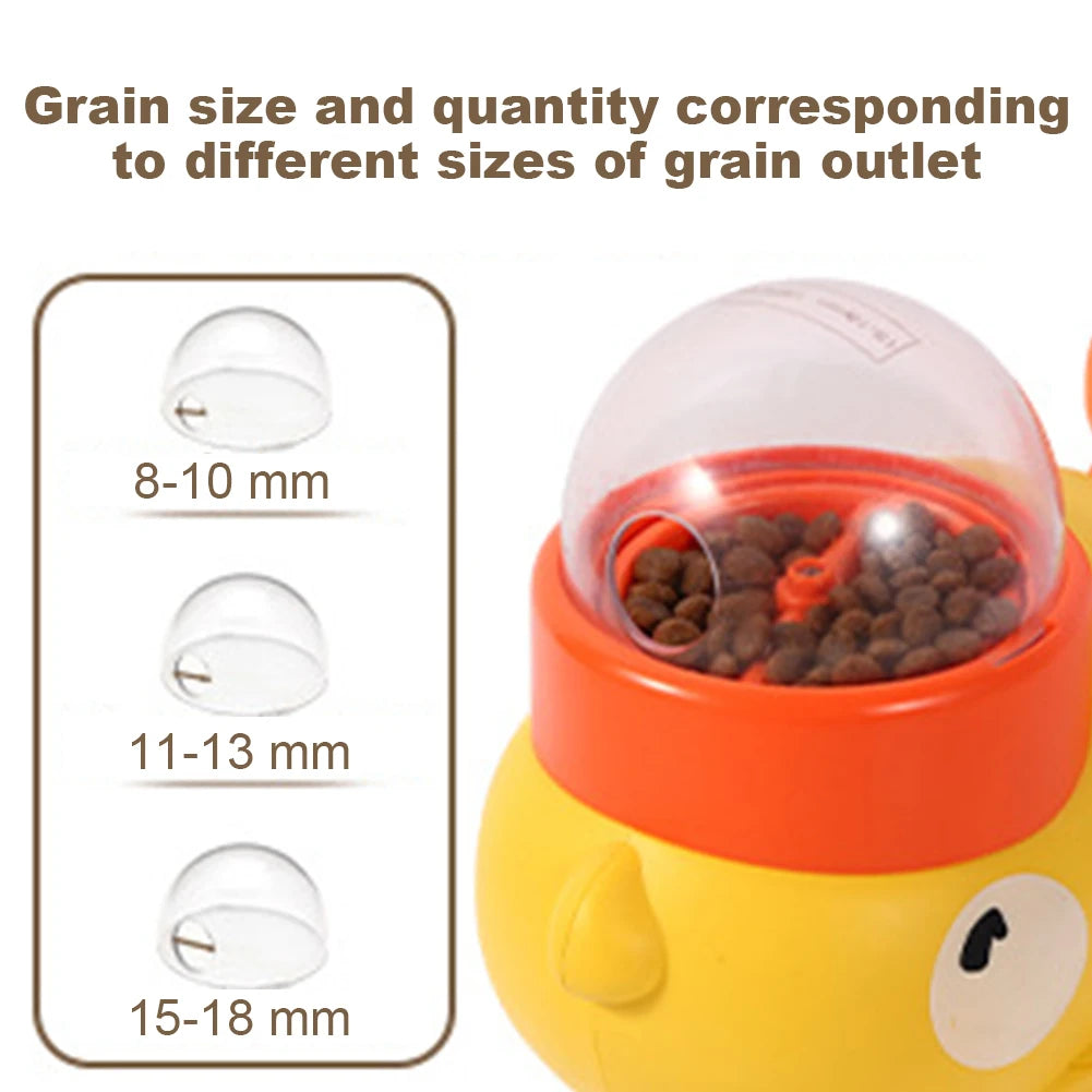 Dog Puzzle Feeder Interactive Pet Food Treat Dispenser Cartoon Duck Press Pet Snack Feeder Automatic Feeder Toy for Dog Training