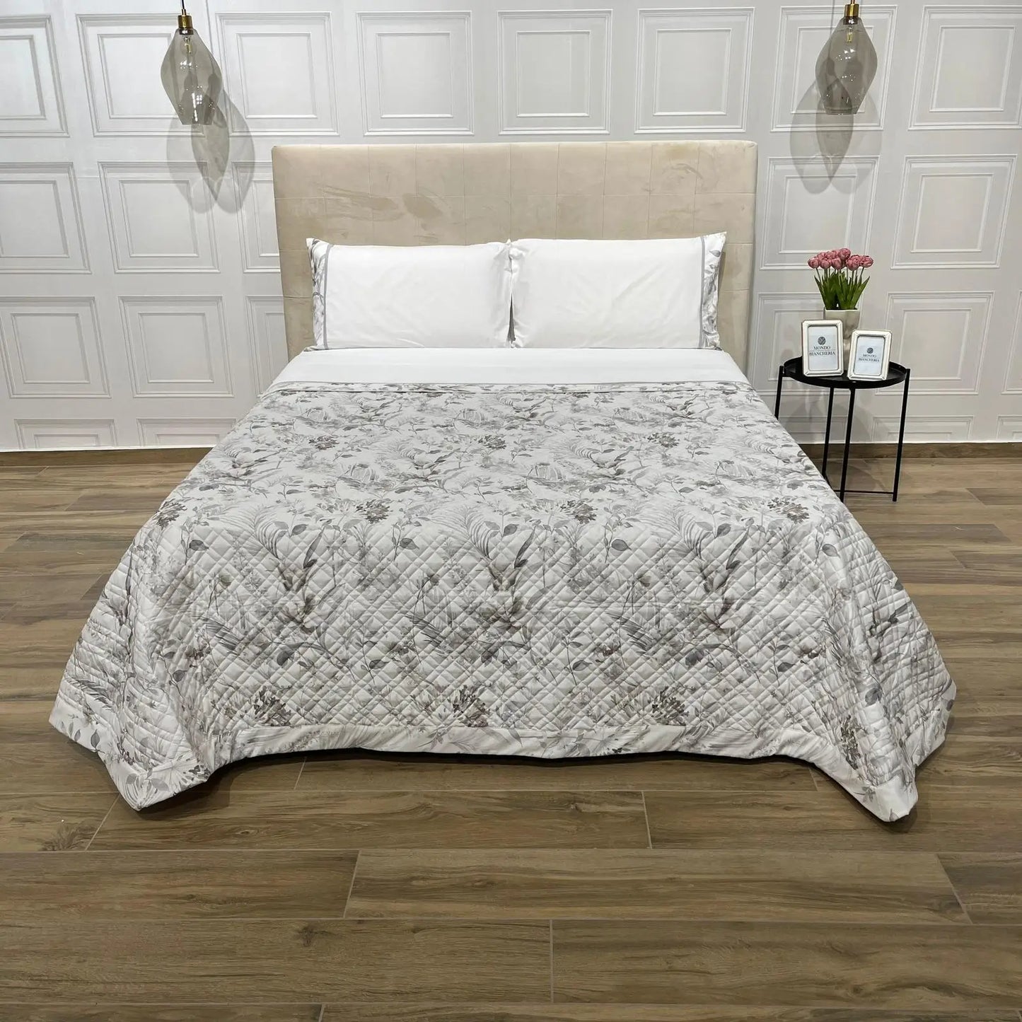 trapuntina matrimoniale , colore beige