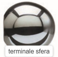terminale sfera ,bastone acciaio ,moderno