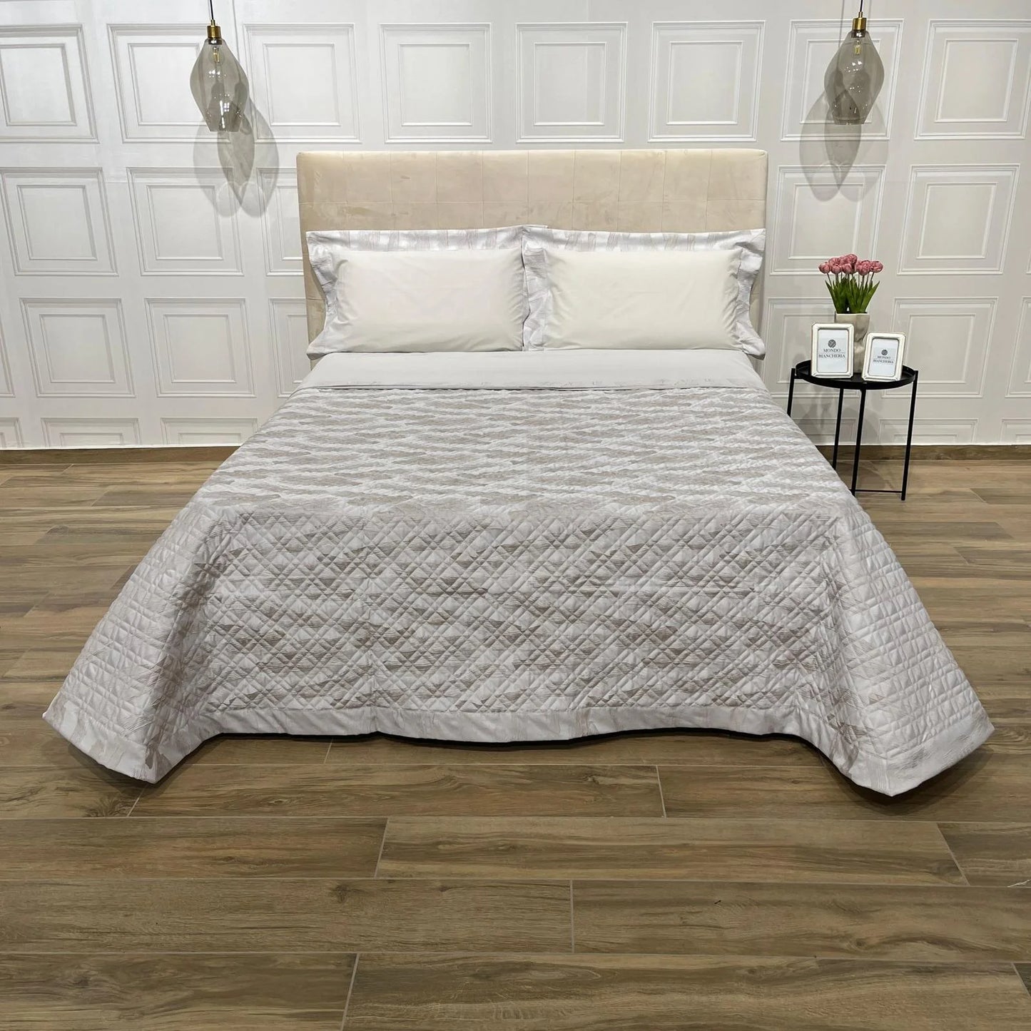 trapunta matrimoniale , colore beige