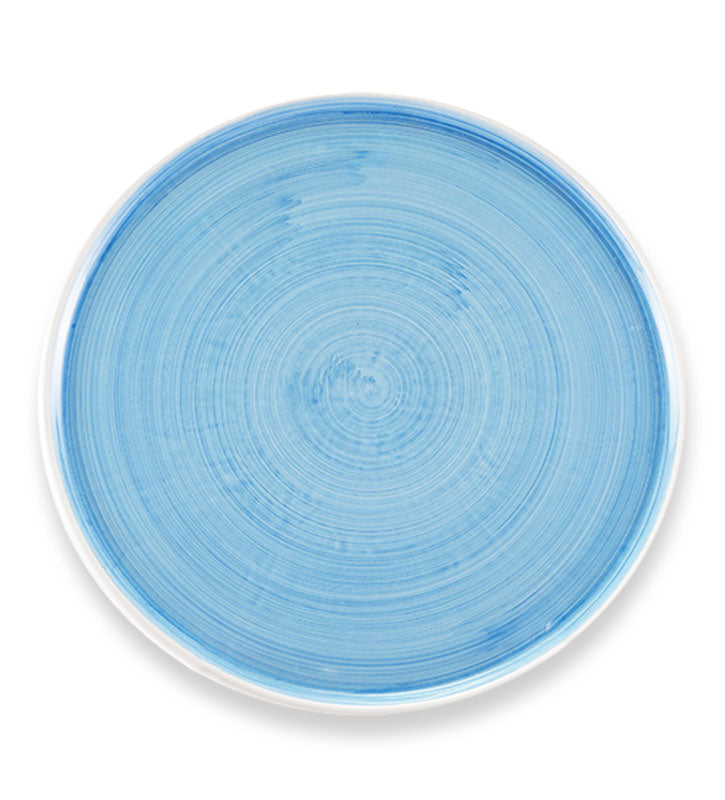 piatto pizza ,ceramica  siciliana, artigianale, colore azzurro