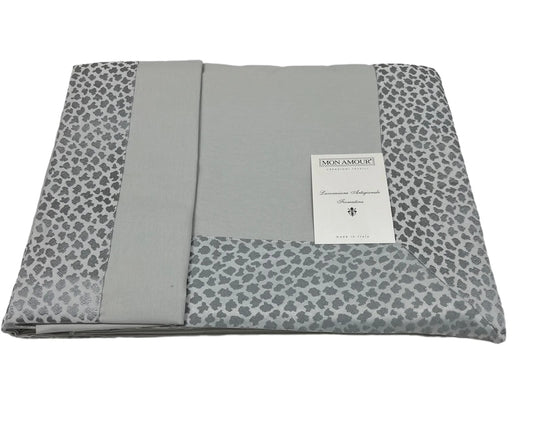 completo lenzuola, animalier, colore grigio, puro cotone, matrimoniale