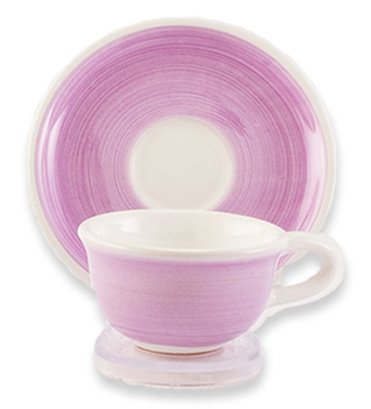 Tazzina Caffè + piattino ,ceramica siciliana, artigianale , colore  lilla