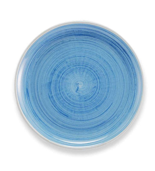 piatto piano ,ceramica  siciliana, artigianale, colore azzurro