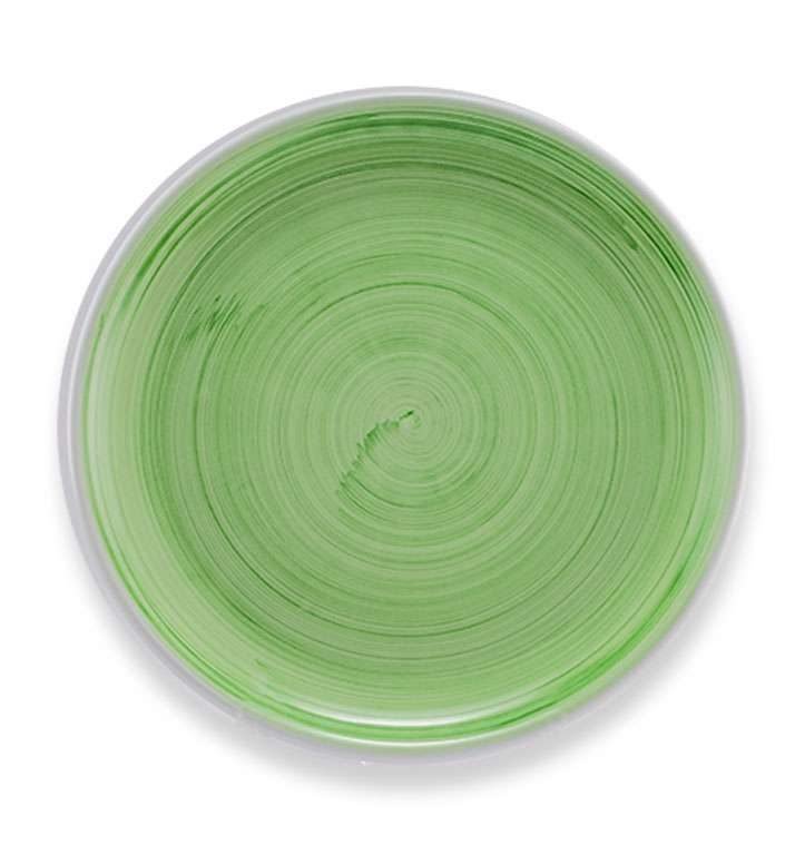 piatto frutta , ceramica siciliana, artigianale , colore verde mela