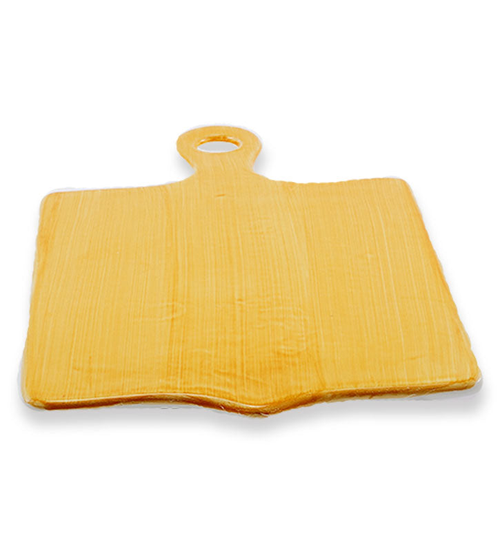 tagliere rettangolare  , ceramica  siciliana, artigianale, colore giallo ambra