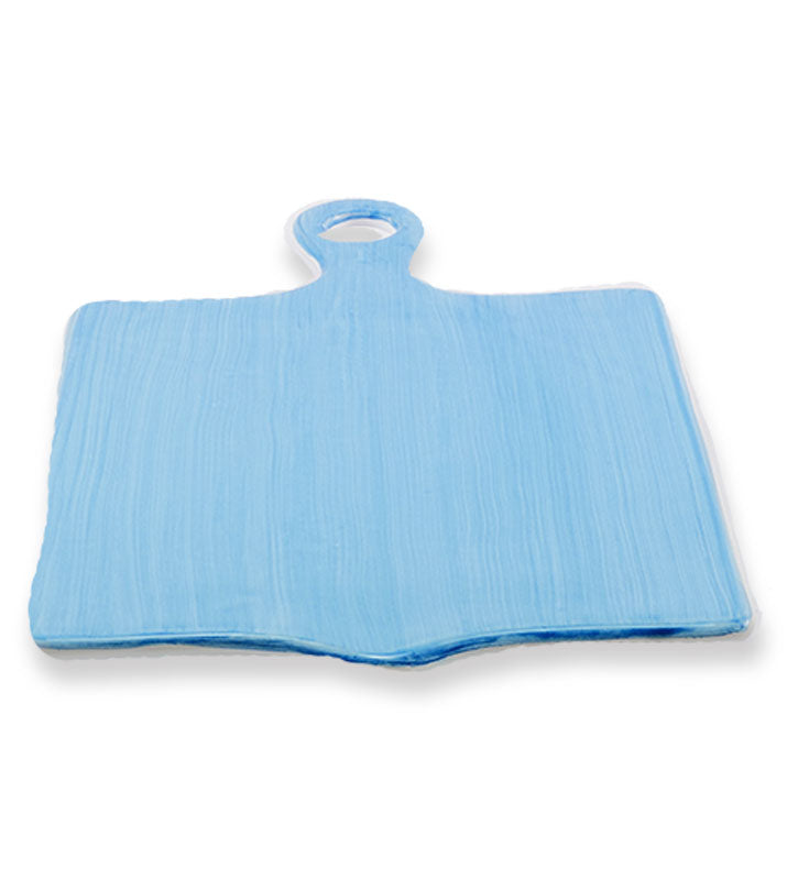 tagliere rettangolare ,ceramica  siciliana, artigianale, colore azzurro