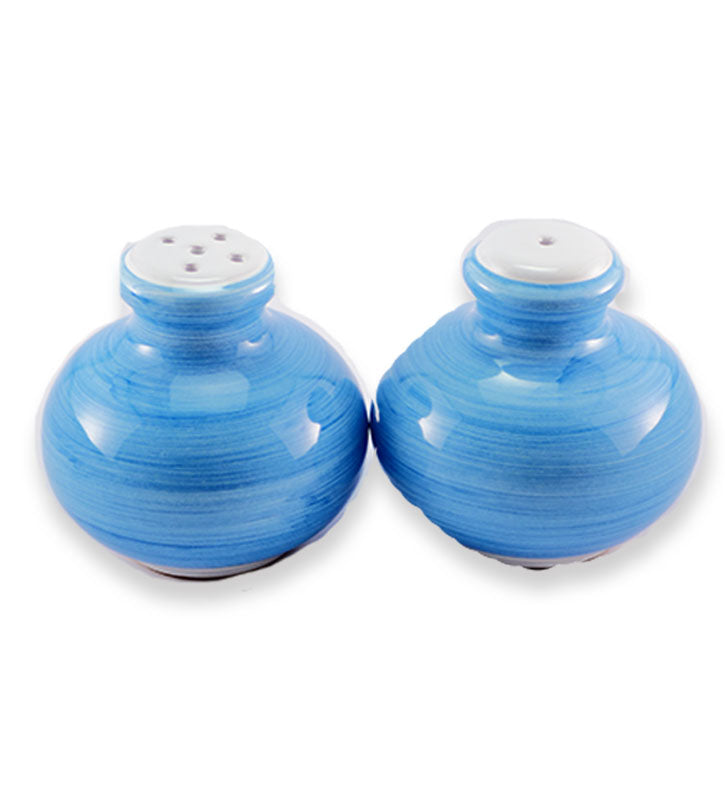 sale e pepe ,ceramica  siciliana, artigianale, colore azzurro