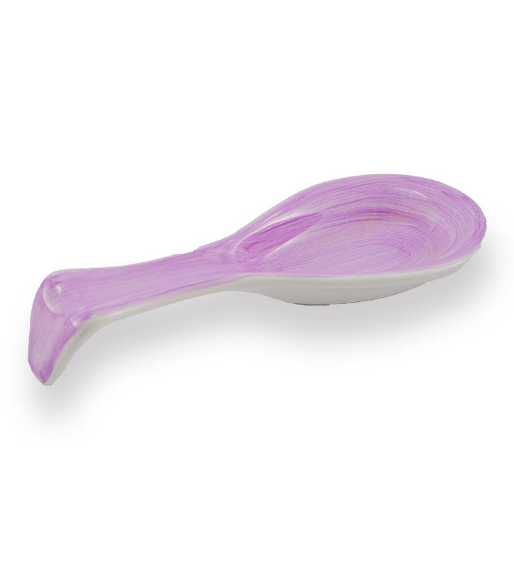 poggia mestolo, ceramica siciliana, artigianale , colore lilla