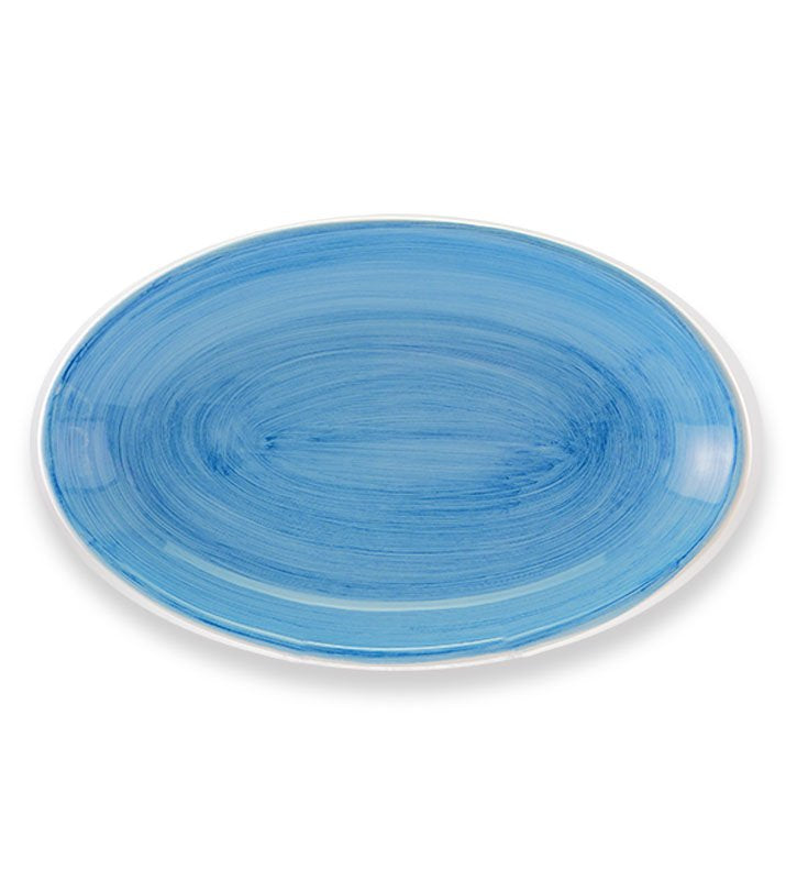 vassoio ovale ,ceramica  siciliana, artigianale, colore azzurro