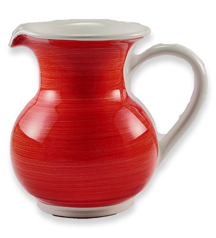 boccale , ceramica siciliana, artigianale , colore rosso corallo