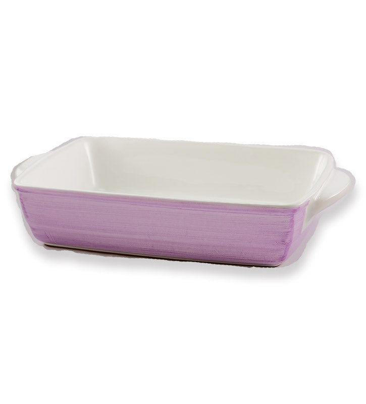 pirofila da forno ,ceramica  siciliana, artigianale, colore lilla