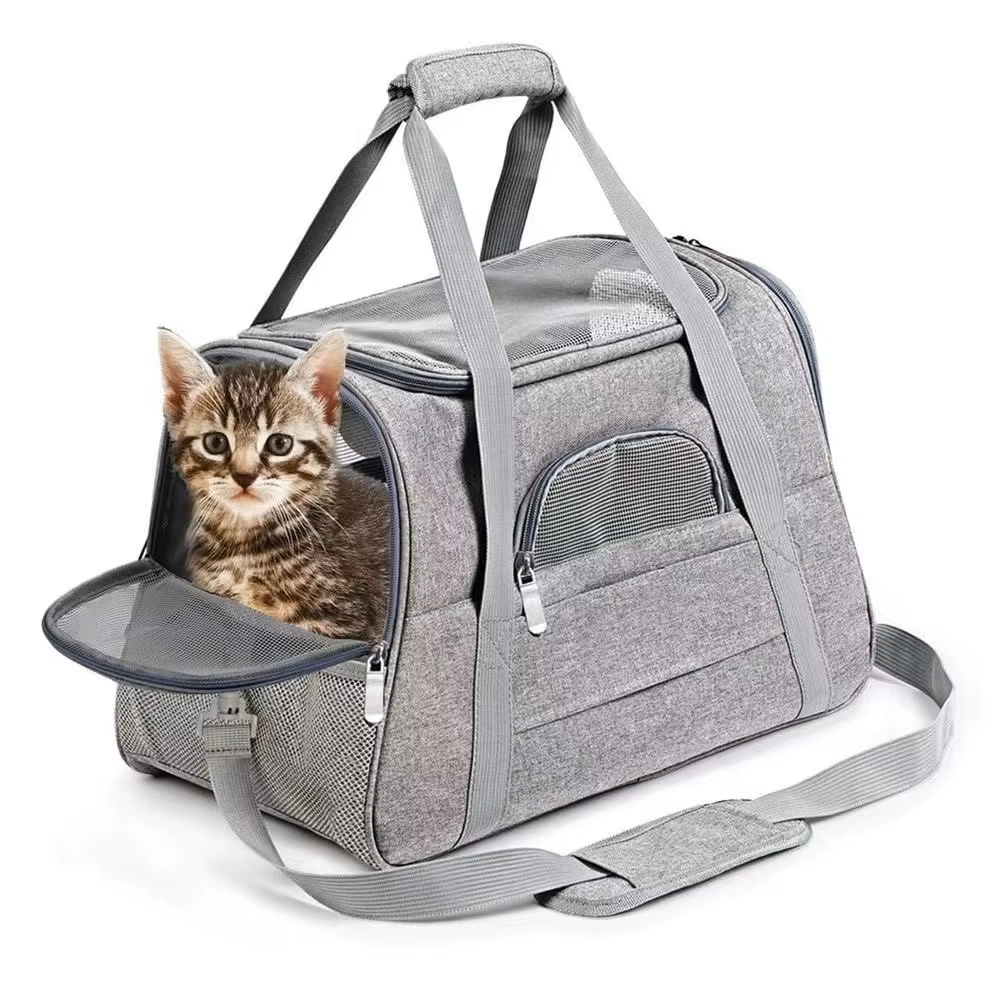 Trasportino cane, trasportino gatti, grigio, comodo 