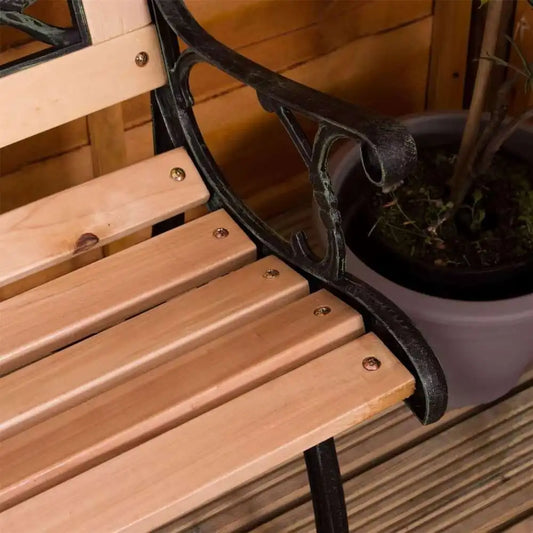 Garden Vida Panchina da Giardino, mobili da giardino dal design in stile rosa, posti a sedere Doghe in Legno Gambe