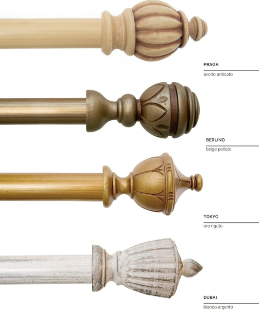 LEGNO INTAGLIATO bastone Ø 35mm, per ambiente classico o moderno